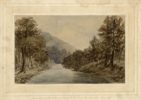 Mary Ann J. Thynne, From the Walk at Langholm, The Duke of Buccleuch's, Scottish Borders, Scotland – 1837 watercolour painting