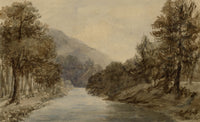 Mary Ann J. Thynne, From the Walk at Langholm, The Duke of Buccleuch's, Scottish Borders, Scotland – 1837 watercolour painting