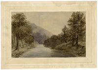 Mary Ann J. Thynne, From the Walk at Langholm, The Duke of Buccleuch's, Scottish Borders, Scotland – 1837 watercolour painting