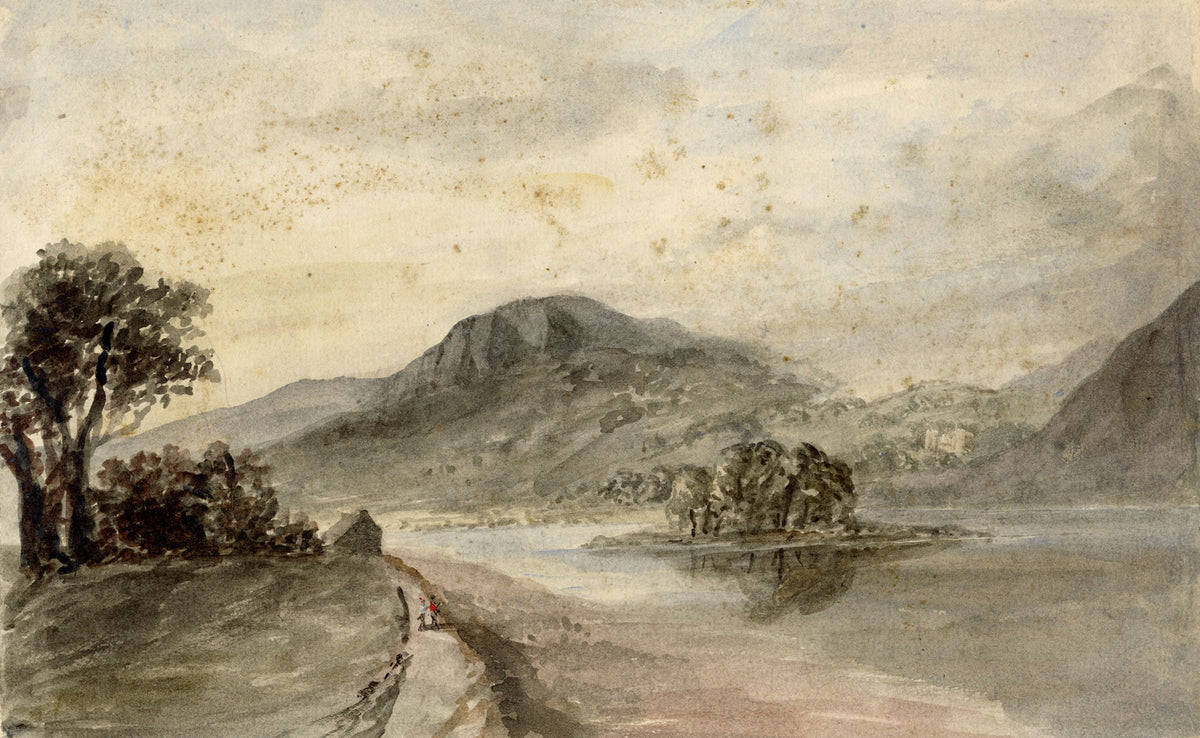 Mary Ann J. Thynne, Kinfauns from Elcho Castle, Perth, Scotland – 1837 watercolour painting