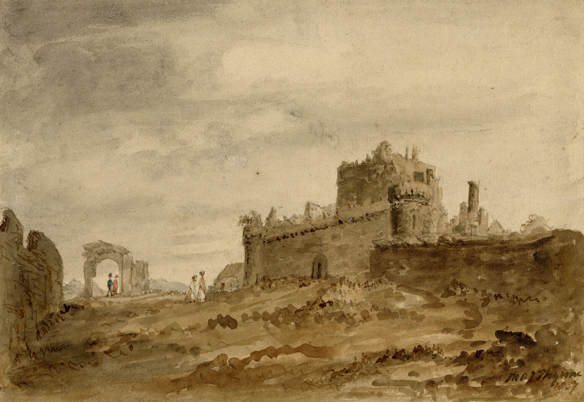 Mary Ann J. Thynne, Craigmillar Castle, Edinburgh, Scotland – 1837 watercolour painting
