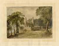 Mary Ann J. Thynne, Granton Castle in Caroline Park, Edinburgh, Scotland – 1837 watercolour painting