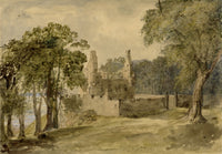 Mary Ann J. Thynne, Granton Castle in Caroline Park, Edinburgh, Scotland – 1837 watercolour painting