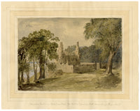 Mary Ann J. Thynne, Granton Castle in Caroline Park, Edinburgh, Scotland – 1837 watercolour painting