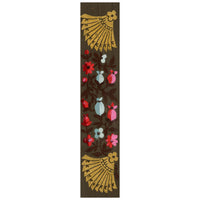 Anon., Antique French Textile Design: Miniature Floral & Fans – 1880s gouache painting