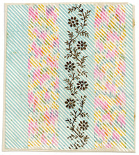 Anon., Antique French Textile Design: Miniature Rainbow Floral – 1880s gouache painting