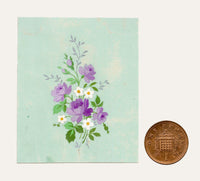 Anon., Antique French Textile Design: Miniature Purple Rose – 1880s gouache painting