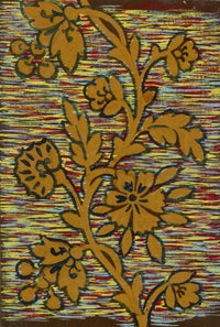 Anon., Antique French Textile Design: Miniature Rainbow Arabesque – 1880s gouache painting