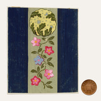 Anon., Antique French Textile Design: Miniature Floral Stripe – 1880s gouache painting