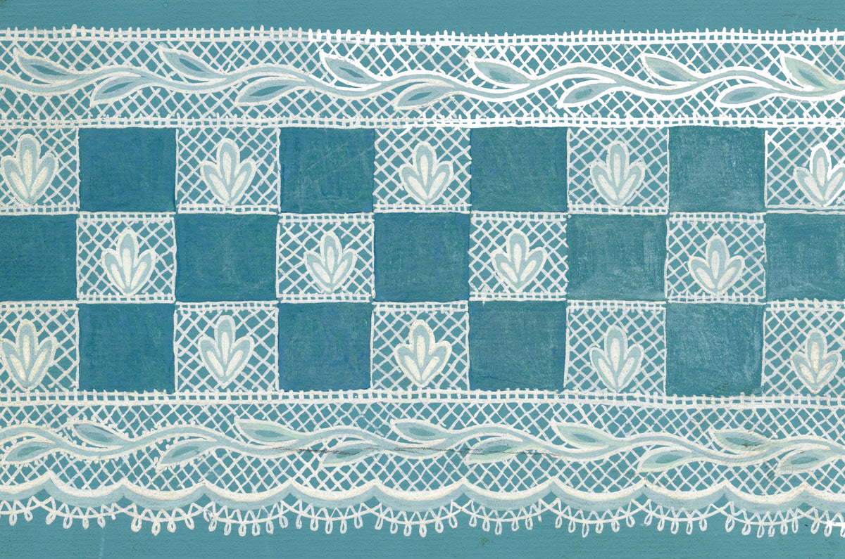 Anon., Antique French Textile Design: Miniature Lace – 1880s gouache painting