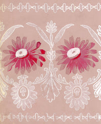 Anon., Antique French Textile Design: Pink Daisy Lace – 1880s gouache painting