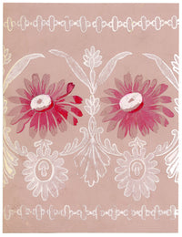 Anon., Antique French Textile Design: Pink Daisy Lace – 1880s gouache painting