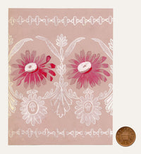 Anon., Antique French Textile Design: Pink Daisy Lace – 1880s gouache painting