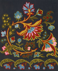 Anon., Antique French Textile Design: Indian Mughal Floral – 1880s gouache painting