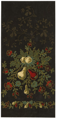 Anon., Antique French Textile Design: Pear Fruit Foliage – 1880s gouache painting