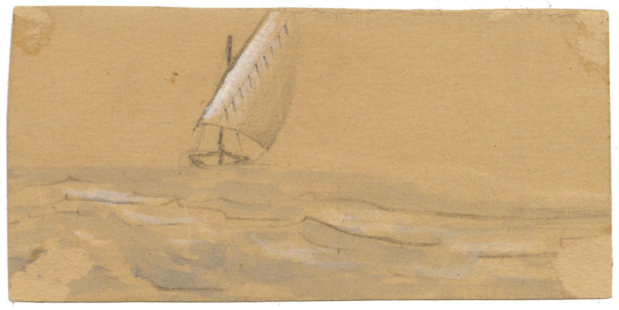 Edward Woodville Ricketts, Alpine Lake Landscape in Miniature – Early 19th-century watercolour painting