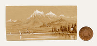 Edward Woodville Ricketts, Alpine Lake Landscape in Miniature – Early 19th-century watercolour painting