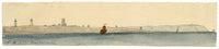 Edward Woodville Ricketts, Happisburgh (Hasborough) Coastline, Norfolk – 1835 watercolour painting