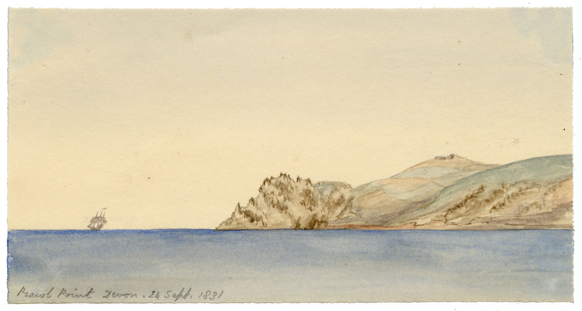 Edward Woodville Ricketts, Prawle Point, Devon – 1831 watercolour painting
