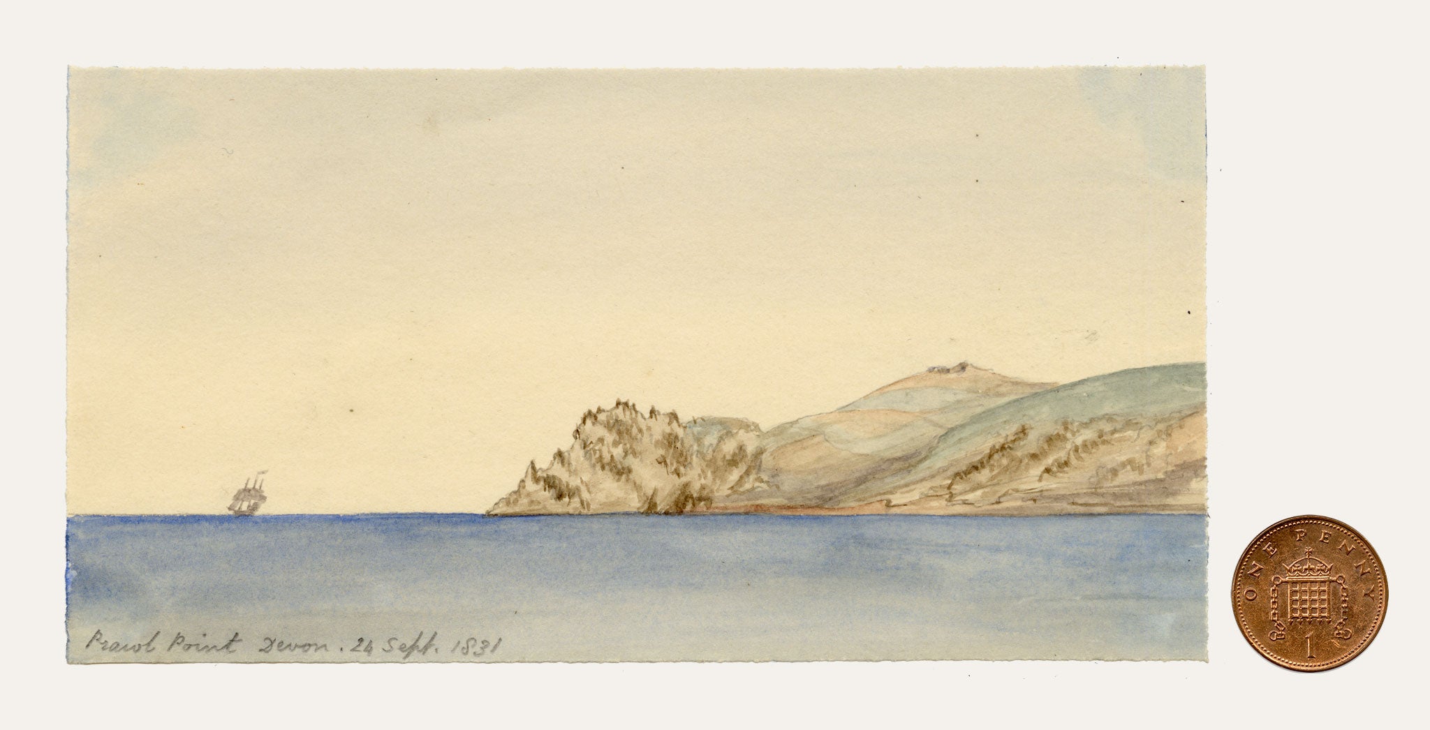 Edward Woodville Ricketts, Prawle Point, Devon – 1831 watercolour painting