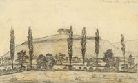 Edward Woodville Ricketts, St Catherine's Hill, Hampshire – 1829 graphite drawing