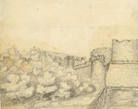Edward Woodville Ricketts, Beaumaris Castle, Anglesey, Wales – c.1830 graphite drawing