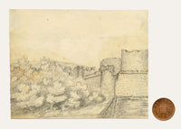 Edward Woodville Ricketts, Beaumaris Castle, Anglesey, Wales – c.1830 graphite drawing
