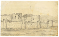 Edward Woodville Ricketts, Beaumaris Castle on Anglesey, Wales – 1830 graphite drawing