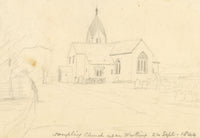 Edward Woodville Ricketts, Sompting Church St Mary's, West Sussex – 1844 graphite drawing