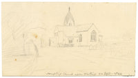 Edward Woodville Ricketts, Sompting Church St Mary's, West Sussex – 1844 graphite drawing