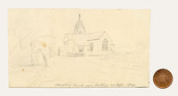 Edward Woodville Ricketts, Sompting Church St Mary's, West Sussex – 1844 graphite drawing