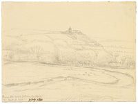 Edward Woodville Ricketts, View from Road between Boulogne & Pont-de-Briques, France – 1840 graphite drawing