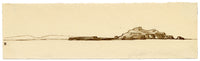 Edward Woodville Ricketts, Dutchman's Cap (Bac Mòr) & Iona, Hebrides, Scotland – 1836 pen & ink drawing