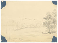 Edward Woodville Ricketts, Ailsa Craig from Ballantrae, South Ayrshire, Scotland – 1836 pen & ink drawing