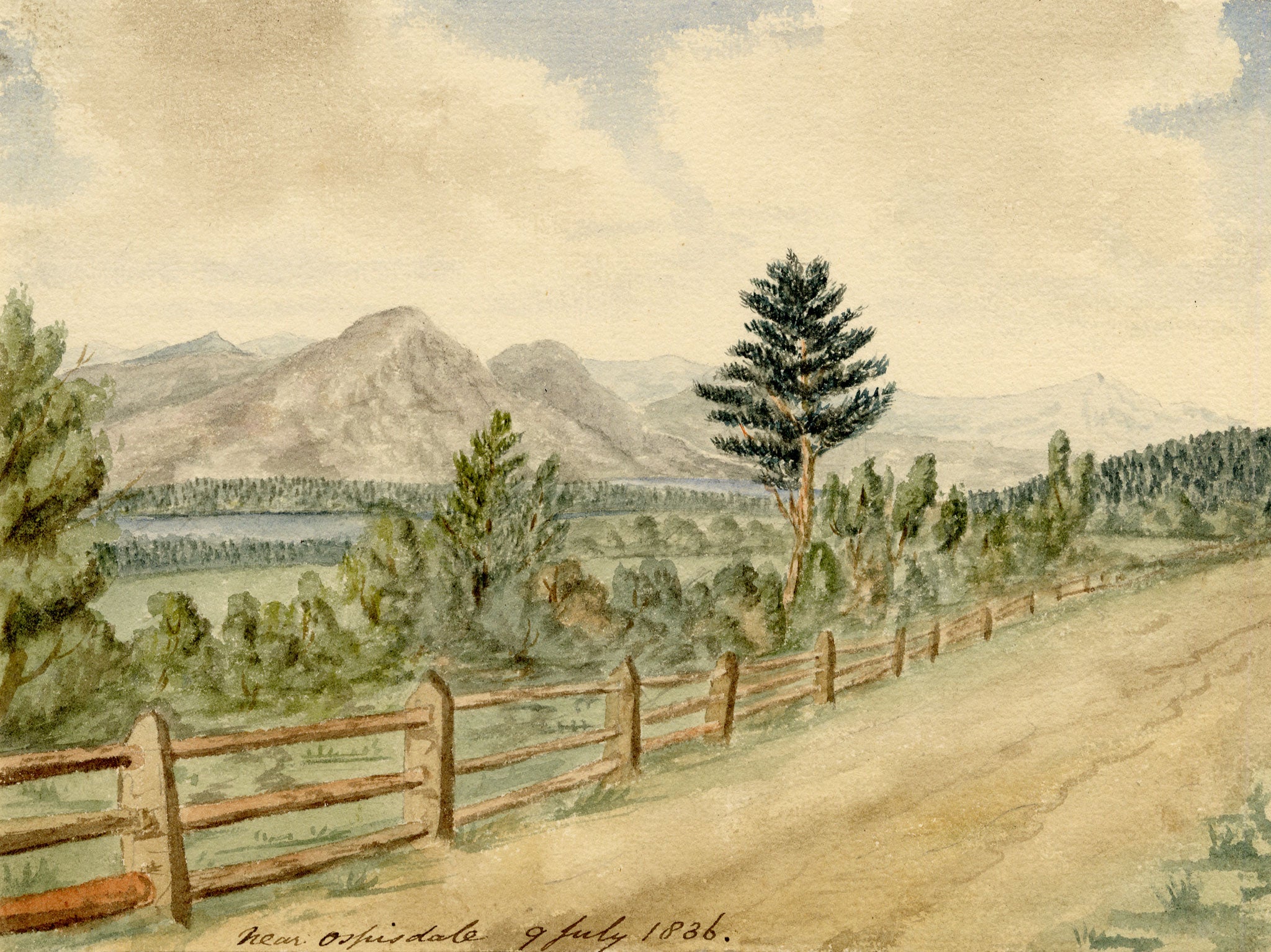 Edward Woodville Ricketts, Near Ospisdale, Dornoch, Highlands, Scotland – 1836 watercolour painting