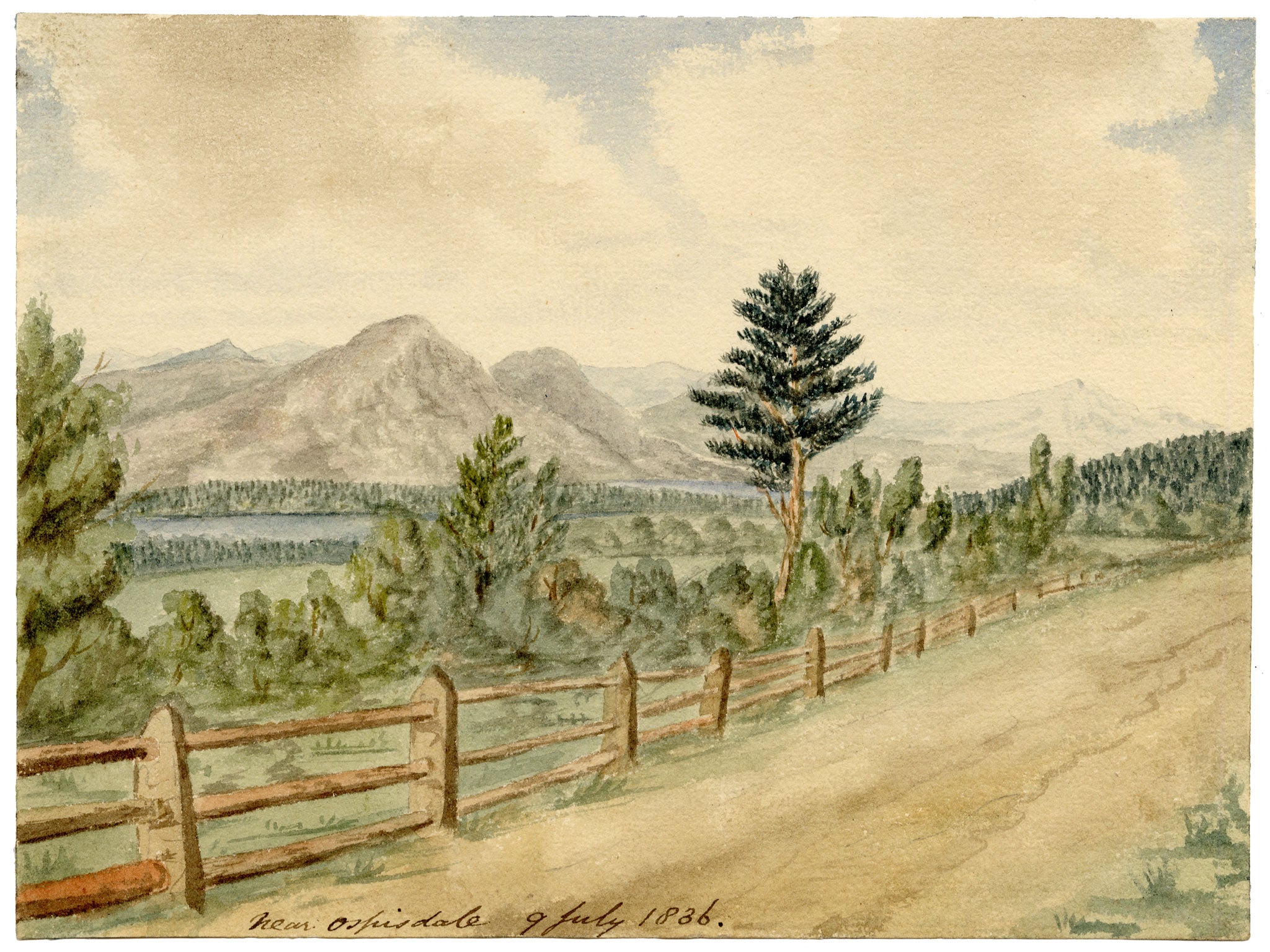 Edward Woodville Ricketts, Near Ospisdale, Dornoch, Highlands, Scotland – 1836 watercolour painting