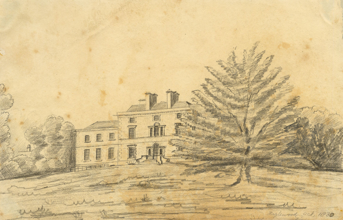Edward Woodville Ricketts, Hazelwood House, Sligo, Ireland – 1830 graphite drawing
