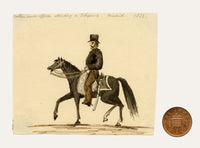 Edward Woodville Ricketts, Custom House Officer Attending a Diligence, Madrid – 1833 watercolour painting