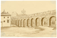 Edward Woodville Ricketts, Alhama Aqueduct, Spain – 1833 watercolour painting