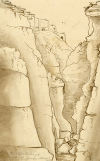 Edward Woodville Ricketts, El Tajo Gorge, Ronda, Spain – 1833 watercolour painting