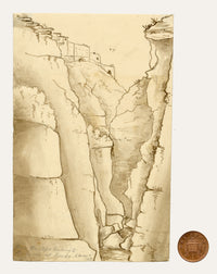 Edward Woodville Ricketts, El Tajo Gorge, Ronda, Spain – 1833 watercolour painting