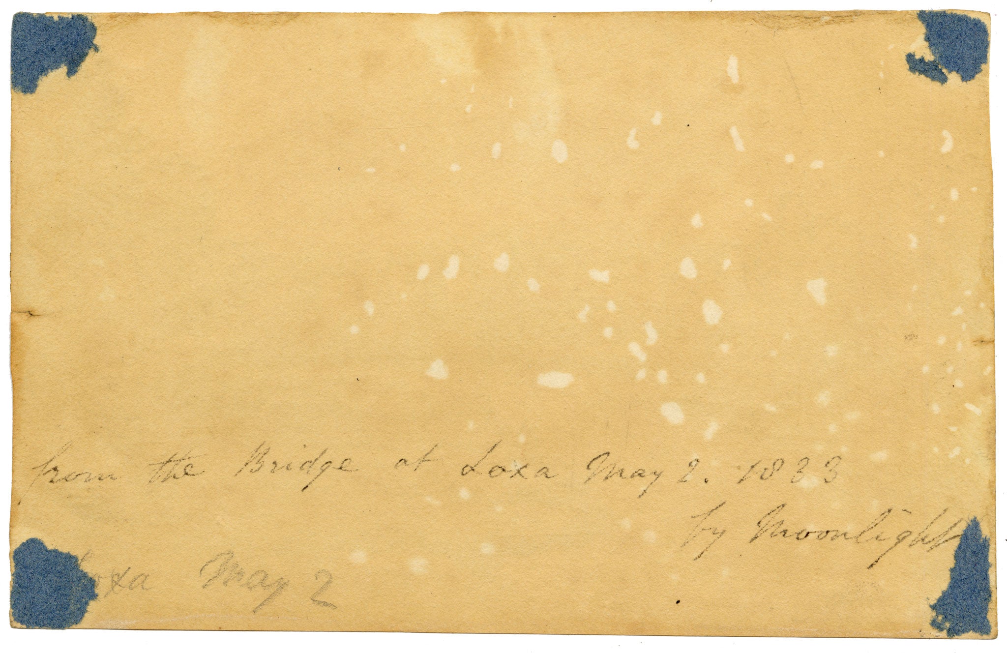 Edward Woodville Ricketts, Loja (Loxa) by Moonlight, Granada, Spain – 1833 graphite drawing