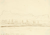Edward Woodville Ricketts, On the Rhone River, Ardèche, France – 1838 pen & ink drawing