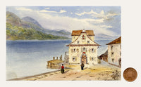 Anon., Brunnen, Lake Lucerne, Switzerland – Mid-19th-century watercolour painting