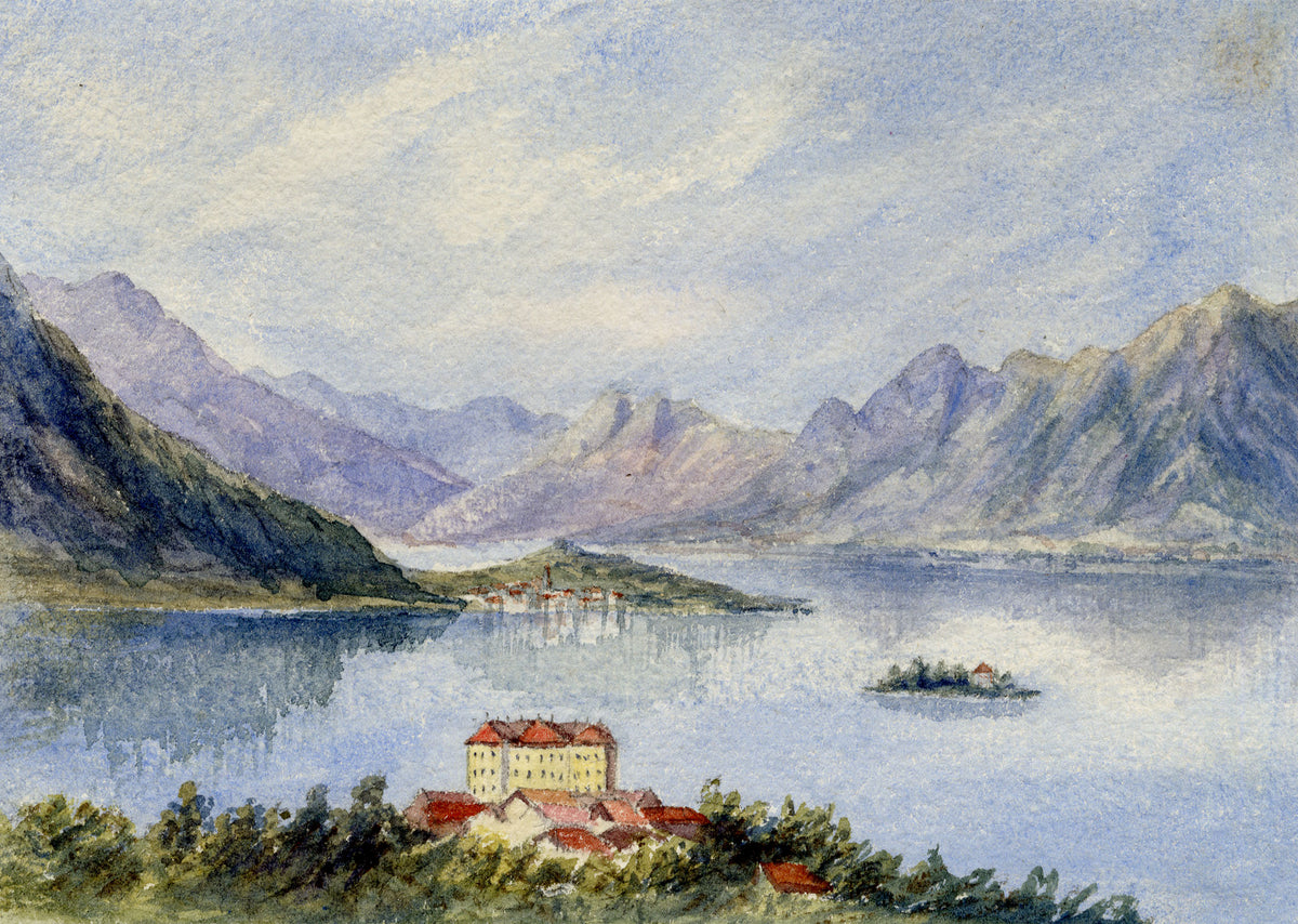 Anon., Baveno, Lake Maggiore, Italy – Mid-19th-century watercolour painting