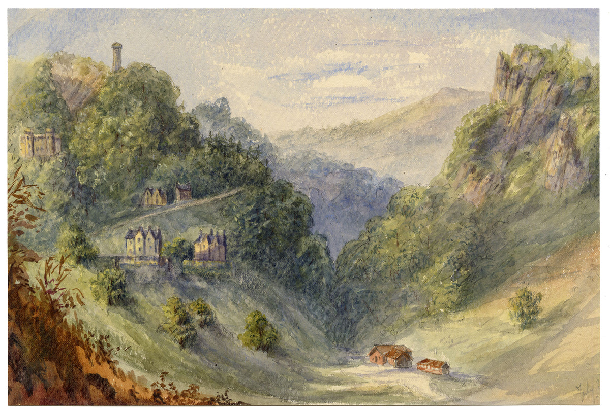 Anon., High Tor, Matlock, Derbyshire – Late 19th-century watercolour painting
