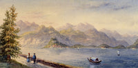 Anon., Lake Como from Cadenabbia, Italy – Mid-19th-century watercolour painting