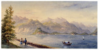 Anon., Lake Como from Cadenabbia, Italy – Mid-19th-century watercolour painting
