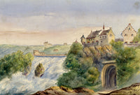 Anon., Rhine Falls, Schaffhausen, Switzerland – Mid-19th-century watercolour painting