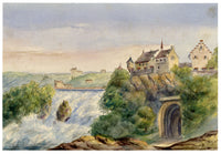 Anon., Rhine Falls, Schaffhausen, Switzerland – Mid-19th-century watercolour painting